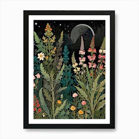 William Morris Wildflowers At Night Art Print