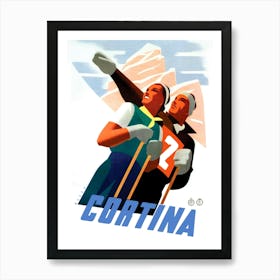 Skiers At Cortina, Italy Art Print