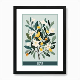 Pear Tree Flat Illustration 2 Poster Art Print
