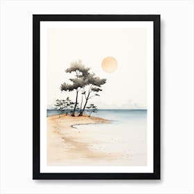 Watercolour Of Zlatni Rat (Golden Horn Beach)   Brac Island Croatia 0 Art Print