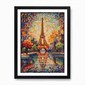 Eiffel Tower Paris France Paul Signac Style 19 Art Print