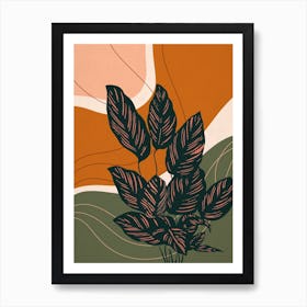 Abstract Shapes Calathea Plant Art Print