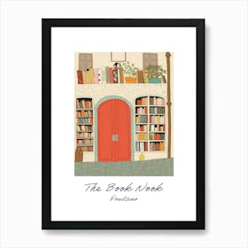 Positano The Book Nook Pastel Colours 3 Poster Art Print