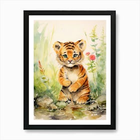 Tiger Illustration Crafting Watercolour 2 Art Print