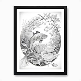Kinsui Koi Fish Haeckel Style Illustastration Art Print