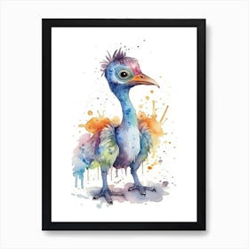 Therizinosaurus Cute Dinosaur Watercolour 1 Art Print