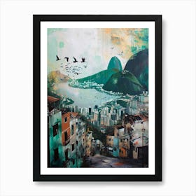 Rio De Janeiro Kitsch Cityscape 1 Art Print