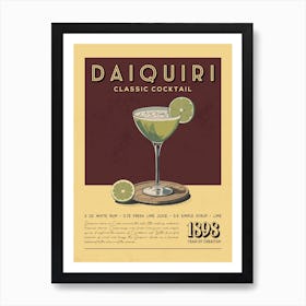 Daiquiri Classic Cocktail Art Print