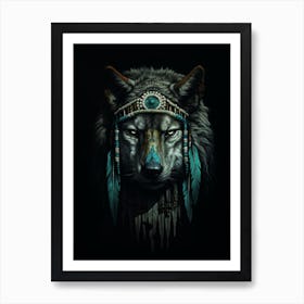 Arabian Wolf Native American 1 Art Print