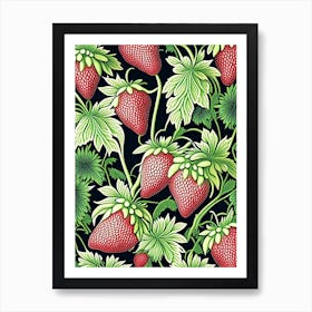 Alpine Strawberries, Plant, William Morris Style 1 Art Print