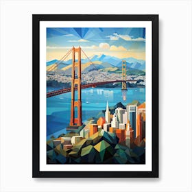 San Francisco, Usa, Geometric Illustration 1 Art Print