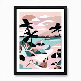 Ko Lipe Thailand Muted Pastel Tropical Destination Art Print