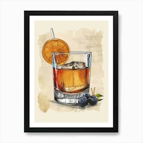 Old Fashioned Vintage Illustration 4 Art Print