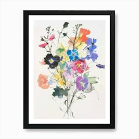 Larkspur 1 Collage Flower Bouquet Art Print