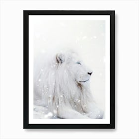 White Lion King Winter Art Print
