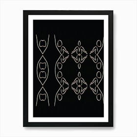 Abstract Pattern On A Black Background Art Print