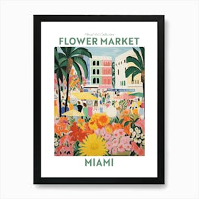 Miami Florida Flower Market Floral Art Print Travel Print Plant Art Modern Style Art Print