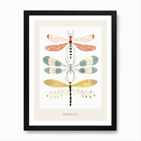 Colourful Insect Illustration Damselfly 11 Poster Art Print