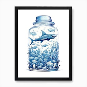 Shark In A Jar Art Print