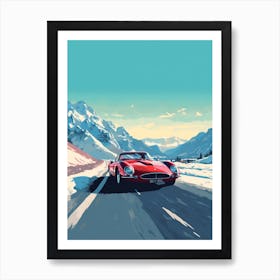 A Ferrari 250 Gto In The Route Des Grandes Alpes Illustration 3 Affiche