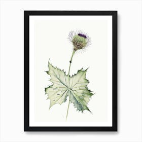 Burdock Herb Minimalist Watercolour 1 Art Print