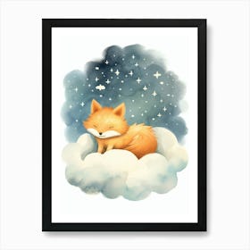 Baby Fox 1 Sleeping In The Clouds Art Print
