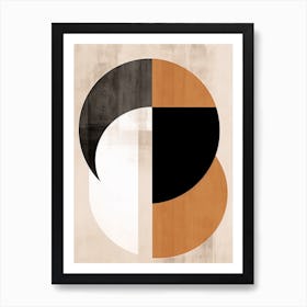 Circles Unveiled: Beige Bauhaus Odyssey Art Print