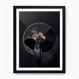 Shadowy Vintage Cardwell Lily Botanical on Black with Gold n.0062 Art Print