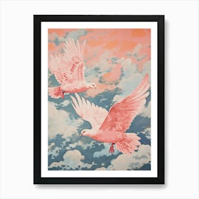 Vintage Japanese Inspired Bird Print Pigeon 2 Art Print