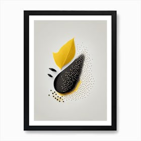 Black Mustard Seeds Spices And Herbs Retro Minimal 1 Art Print