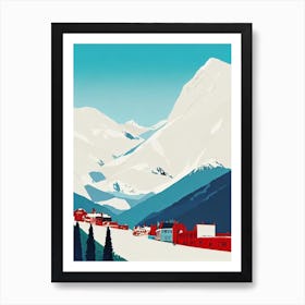 Les Deux Alpes 2 France Midcentury Vintage Poster Poster