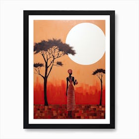 African Woman | Boho Style 3 Art Print