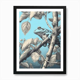 Cyan Frog Desert Wave 2 Art Print