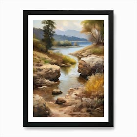 Forest Lake,Vintage Oil Painting,Farm Wall Decorations,Vintage Landscape,Vintage Landscape Oil Painting.17 1 Art Print