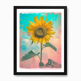 Retro Sunflower 3 Art Print