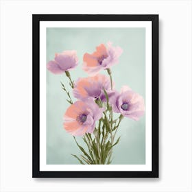 Lavender Flowers Acrylic Painting In Pastel Colours 3 Art Print