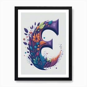 Colorful Letter E Illustration 59 Art Print