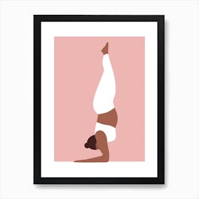 Yoga Pose in pink Art Print