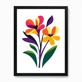 Flowers On A White Background 3 Art Print