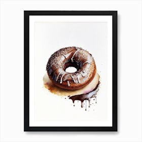 Chocolate Coconut Donut Cute Neon 2 Art Print