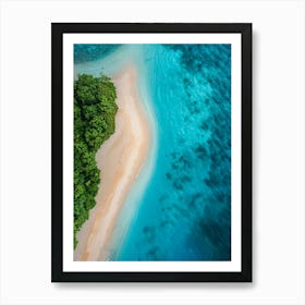 Aerial View Of A Tropical Island Art Print