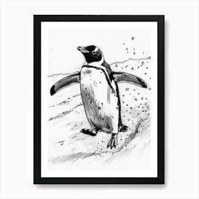 Emperor Penguin Sliding On Ice 3 Art Print