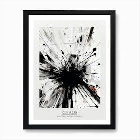 Chaos Abstract Black And White 12 Poster Art Print