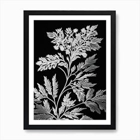 Meadowsweet Leaf Linocut 1 Art Print