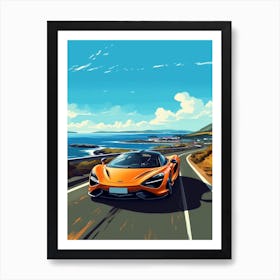 A Mclaren F1 In Causeway Coastal Route Illustration 2 Art Print