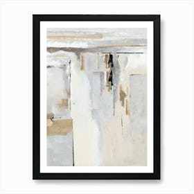 Beige Gray Modern Abstract 1 Art Print