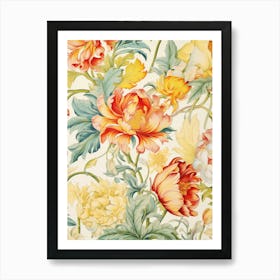 Floral Wallpaper 330 Art Print