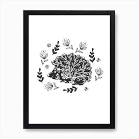 Hedgehog In Woods Art Print