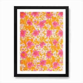 Mandevilla Floral Print Retro Pattern 2 Flower Art Print