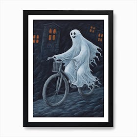 Ghost On A Bike Art Print